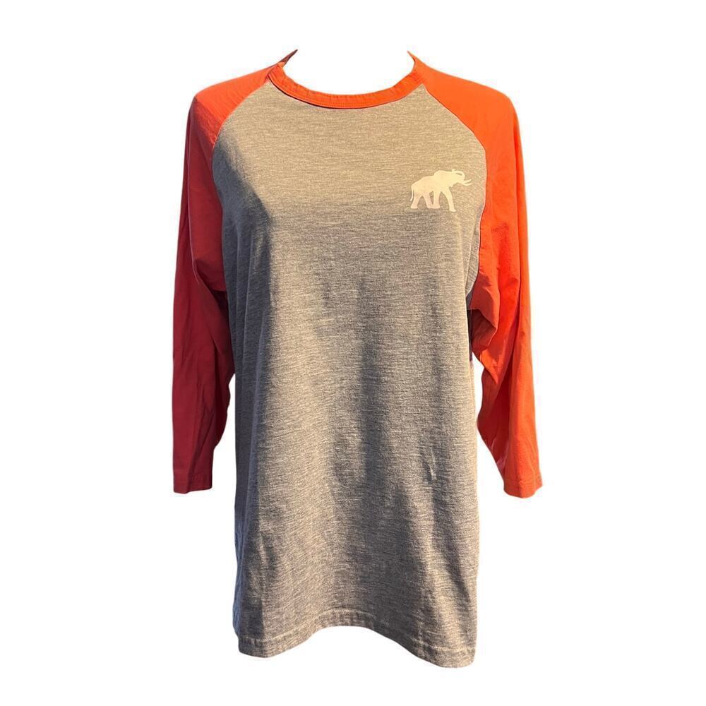 Tuskwear University of Alabama Baseball Style Shirt. Gray/Coral Men's Size Large